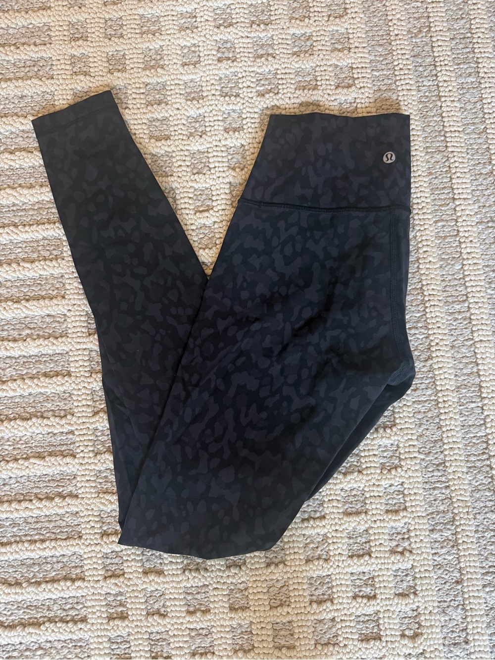 Lululemon Wunder Under High-Rise Black Leopard Print Leggings